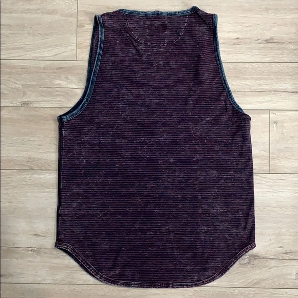 Men’s True Religion Cotton Blue Striped Tank Top - Picture 3 of 3
